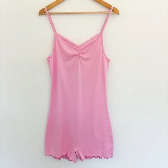NWT SKIMS Bubble Gum Pink‎ Pointelle Logo Onesie